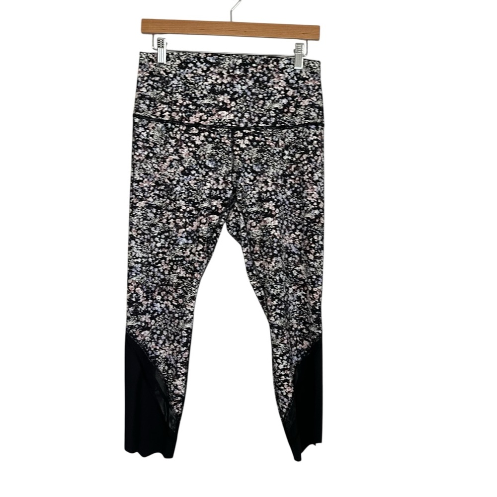 Lululemon Wunder Under Crop II Size 10 Roll Down Scallop Luxtreme 24" Floral - Picture 2 of 10